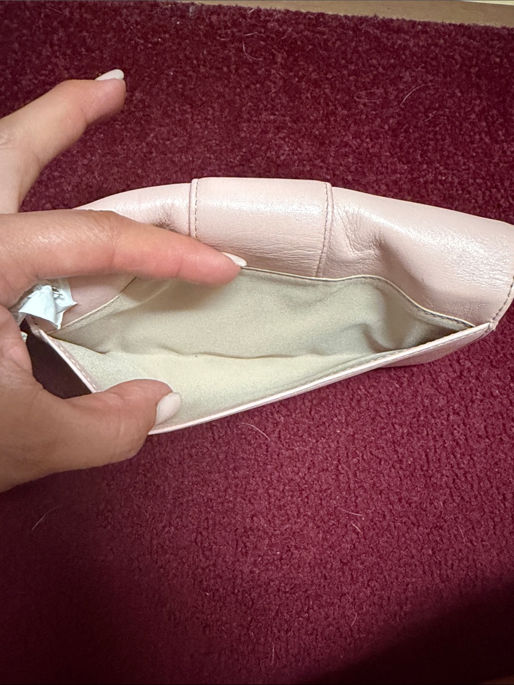 Cole Haan Pale Pink Leather Clutch with Silver Hardware - Picture 5 of 5